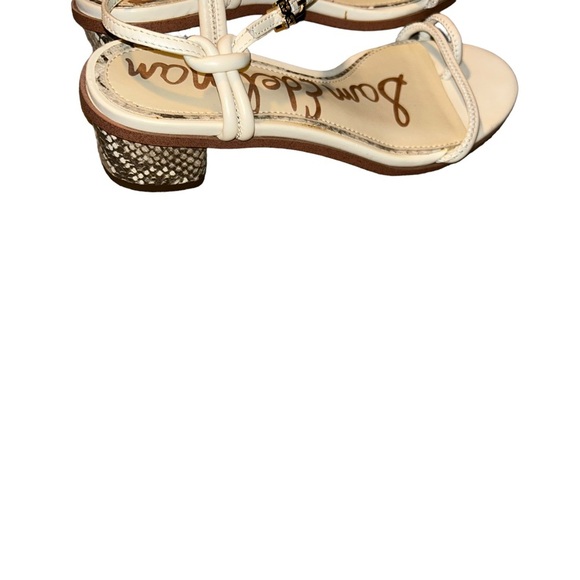 Sam Edelman Womens Isle strappy Low snake python Block Heel leather sandal 5.5 - Picture 3 of 5